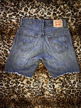 Levi's Men's Dark Blue Denim Cutoff Shorts